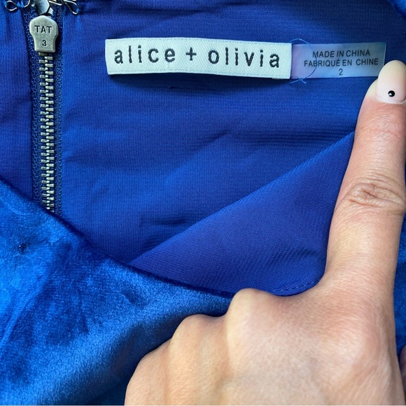 Alice + Olivia Clyde Jacquard Printed Velvet Mini Dress - Picture 5 of 6